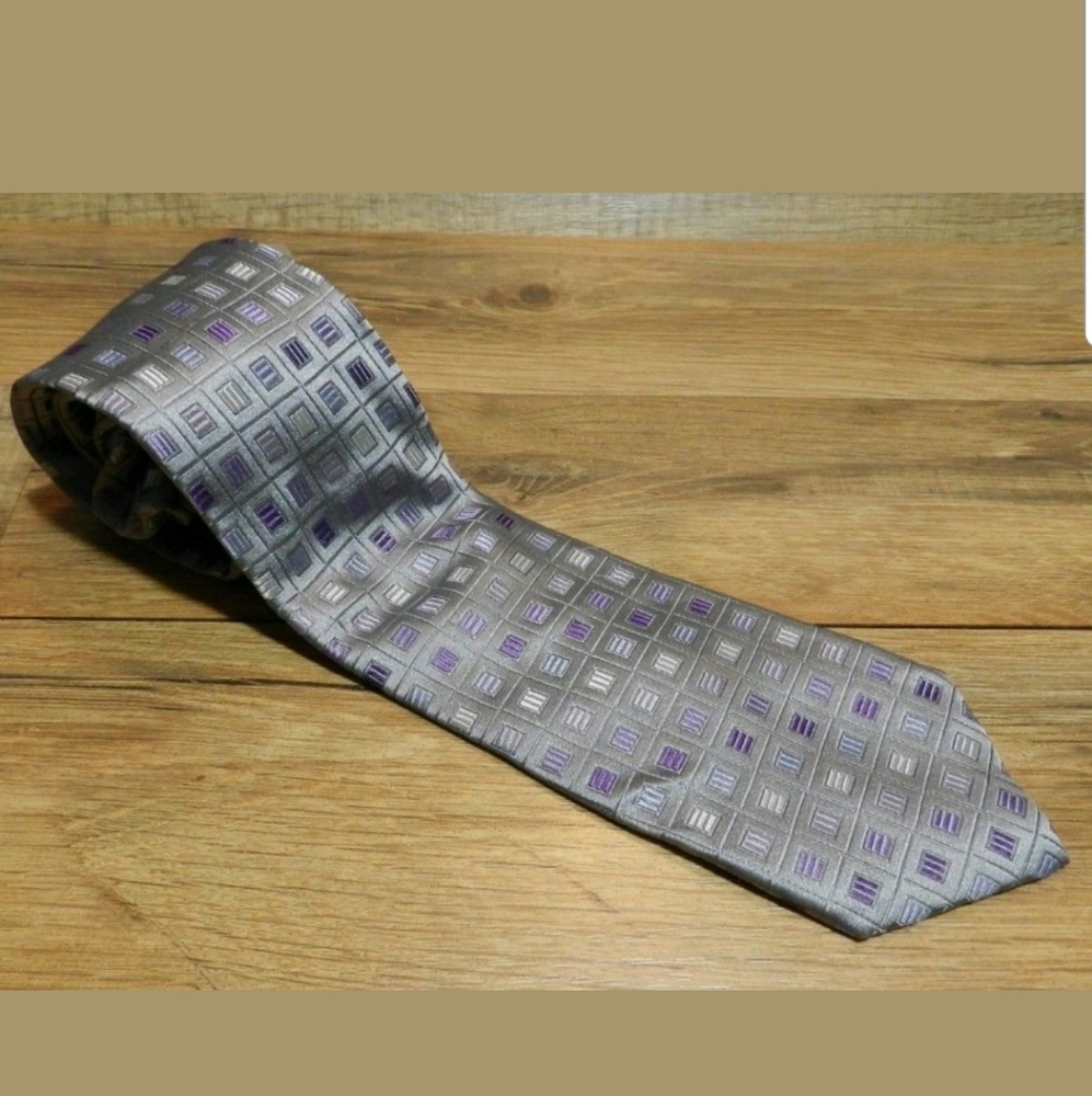 Michael Kors Mens Gray Purple Tie
